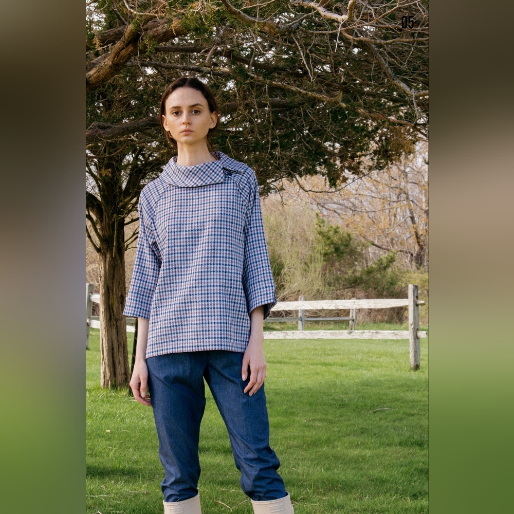 Kal Rieman Plaid Button Top